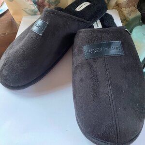 NWOT LUCKY BRAND MICROSUEDE SLIPPERS Mens Sz L (11-12)